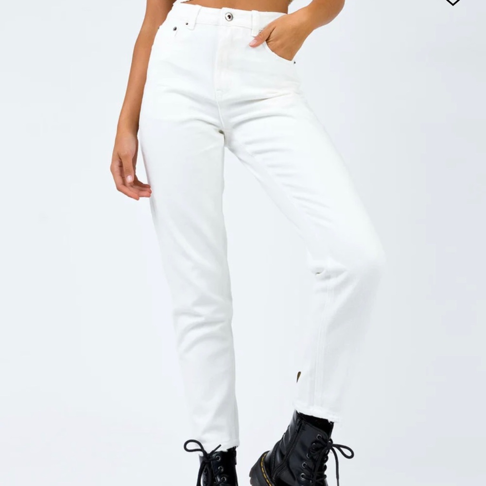 Princess Polly Zaiden Straight Leg White Denim Jeans